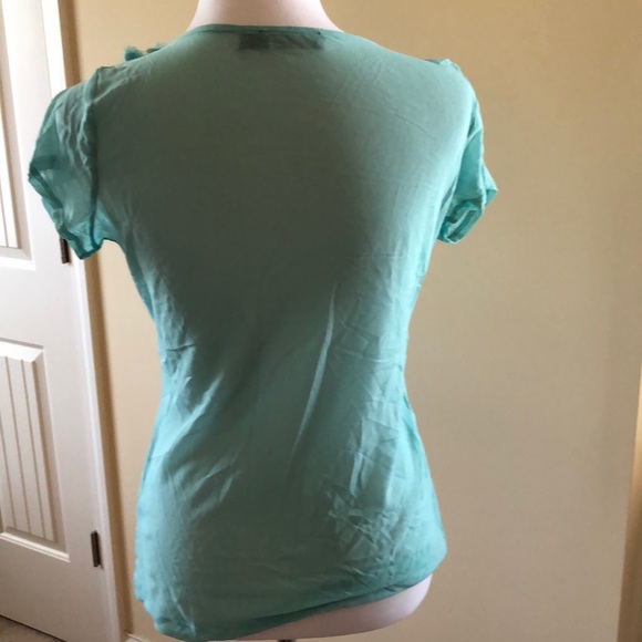 Sea foam green ruffled top - Picture 3 of 3